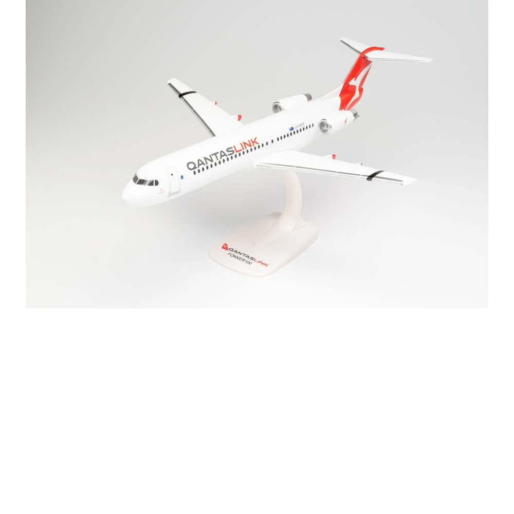 1/200 QantasLink Fokker 100 VH-NHF Snap-fit — The Aviation Society